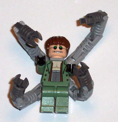 LEGO Minifigure-Dr. Octopus / Doc Ock, Sand Green Jacket, Sand Green Legs, Thin Toothy Smile - With Arms-Spider-Man / Spider-Man 2-spd015-Creative Brick Builders